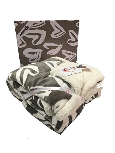 VIGLIETTI Kuscheldecke Hearts VAR.02 taupe 130 x 160 Daunex von VIGLIETTI