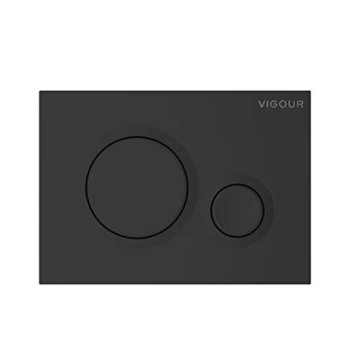 VIGOUR Betätigungsplatte | Modell DON | für 2-Mengen-Spültechnik (matt-schwarz) von VIGOUR GmbH