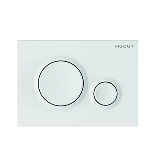 VIGOUR Betätigungsplatte | Modell DON | für 2-Mengen-Spültechnik (weiß) von VIGOUR GmbH