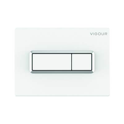 Betätigungsplatte TEES weiss m.Chromrah. f.2-Mengen-Spültechnik VIGOUR VIGTEESWECH von VIGOUR