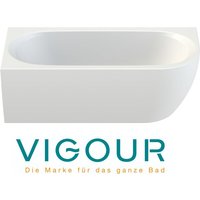 VIGOUR DERBY Raumecke Badewanne Acryl mit Verkleidung 180 x 80 cm weiß glanz, linkeckig von VIGOUR