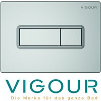 Vigour - tees WC-Betätigungsplatte für 2-Mengenspülung, chrom matt von VIGOUR