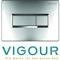 Vigour - tees WC-Betätigungsplatte für 2-Mengenspülung, chrom glänzend von VIGOUR