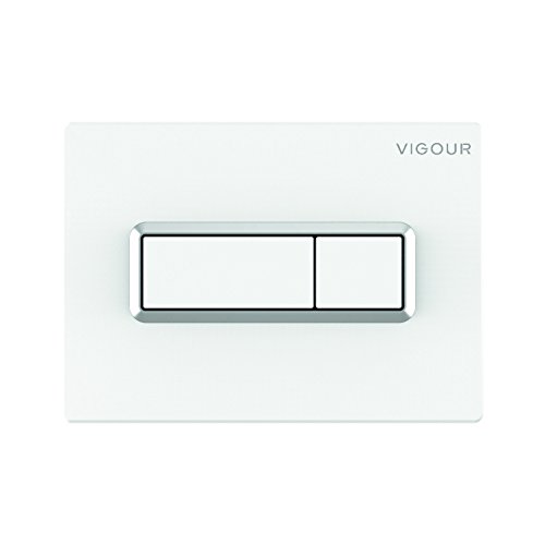 VIGOUR WC-Betätigungsplatte weiß mit Chromrahmen von VIGOUR