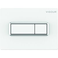 Vigour - tees WC-Betätigungsplatte für 2-Mengenspülung, weiß / chrom von VIGOUR