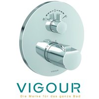 Clivia Unterputz 2-Wege Duschbrausebatterie mit Thermostat, chrom - Vigour von VIGOUR