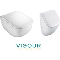 Derby Urinal spülrandlos und Wand wc mit SoftClose Deckel - Vigour von VIGOUR