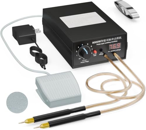 8000W Punktschweißgerät Akkus, Tragbares Punktschweißgerät DIY Kit, Handschweißgerät mit Nickelband, Einstellbare Schweißgeräte für Punktschweißmaschinenset von VIHBRAI