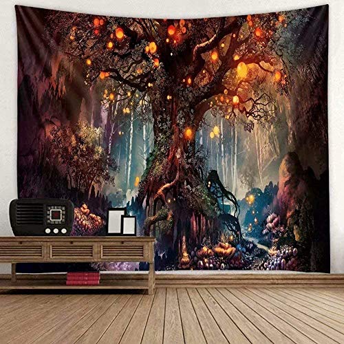 VIHII Wandteppich Tapisserie Multicolored Fantasy Wandbehang Wandtuch, für Pavillon Strandhaus，Wandteppich mit detailliertem Druck für Picknick Strand 1 Stück，150x200cm，Wandteppich Psychedelic von VIHII