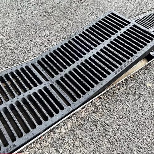 VIIGUIY Entwässerungsrinne 50 cm Abflussgitter Aus Polymerkunststoff, rutschfeste Grabenabdeckung, Kanalisationsrostplatte, Deckelschutz Die Grabenentwässerung Einfahrten(50x50X4cm (19.7x19.7x1.6)) von VIIGUIY