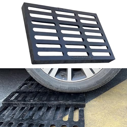 VIIGUIY Entwässerungsrinne Gully-Abdeckung aus Gusseisen für Den AußEnbereich, Stabiles EntwäSserungskanalgitter, Gully-Abdeckung für Fahrzeugpassagen Der Klasse B(50x50cm(19.7x19.7)) von VIIGUIY