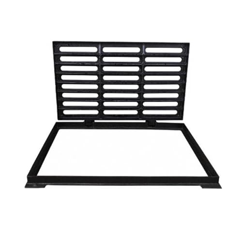 VIIGUIY Entwässerungsrinne Hochleistungs-Abflussgrabengitter aus Metall mit Sockel, Auffangbecken-Entwässerungsabdeckung, Entwässerungsgitterabdeckung für Verkehrsstrom(30x30cm(11.8x11.8)) von VIIGUIY