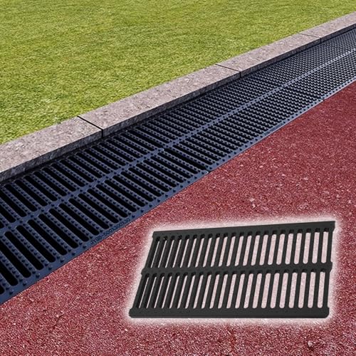 VIIGUIY Entwässerungsrinne Rechteckige Abflussabdeckung für Den Außenbereich, Hochleistungs-Rinnenentwässerungsgitter, Auffangbeckenbretter, Abdeckplatte für Garagengraben(60x40X5cm (23.6x15.7x2)) von VIIGUIY