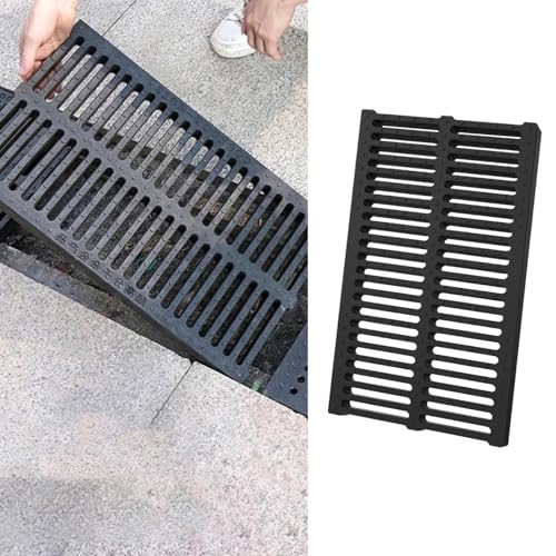 VIIGUIY Entwässerungsrinne Rutschfestes Rinnen-Entwässerungsgitter, Rechteckige Französische Entwässerungsabdeckung Gartenterrasse, Laubschutzgitter, Rinnengitterdeckel(50x50X3cm (19.7x19.7x1.2)) von VIIGUIY