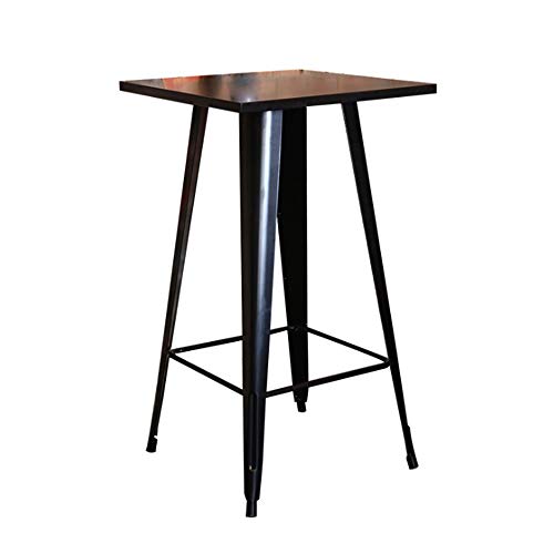 Bartisch, Holz (MDF), Metall, stehend, Eisen, industrielles Design, hoch, Bistro, für Haus, Pub, Bistro, Cocktail, Esszimmer, für Küche, Restaurant, Terrasse, 60 x 60 x 110 cm (schwarz) von VIIROUD