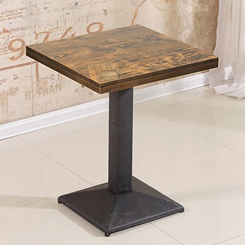 VIIROUD Bartisch 60 x 60 x 75 cm, Kneipe, aus Metall, Bartisch, hoch, quadratisch, kleiner Bartisch, Pubtisch, Stehtisch für 4 Personen, 60 x 60 x 75 cm (Retro-Uhr) von VIIROUD