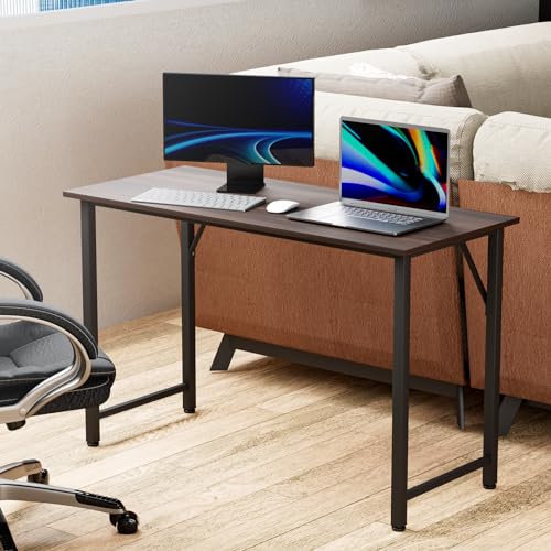 VIIROUD Tisch, Arbeitsplatz, für Büro, Schlafzimmer, Industriestil, Metallrahmen, 100 x 50 x 75 cm, Schwarz von VIIROUD