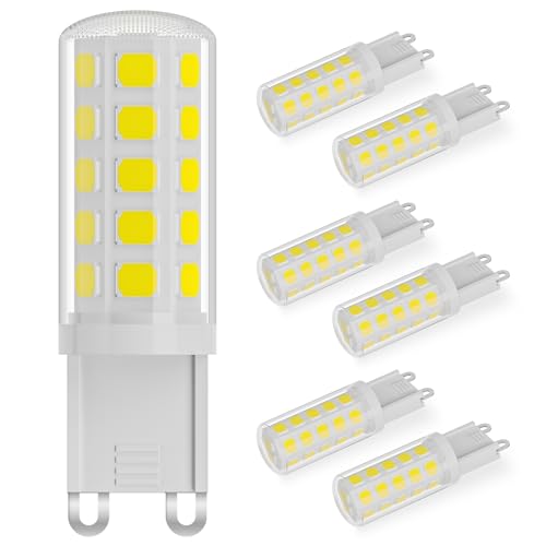 VIIVUU G9 LED Lampe, LED Leuchtmittel 4W entspricht 40W Halogenlampe 400 Lumen, kaltweiß 6000K, Kein Flackern, Nicht Dimmbar G9 Glühbirne, 6er Set VIIVUU G9 LED Lampe, LED Leuchtmittel 4W entspricht 40W Halogenlampe 400 Lumen, kaltweiß 6000K, Kein Flackern, Nicht Dimmbar G9 Glühbirne, 6er Set von VIIVUU
