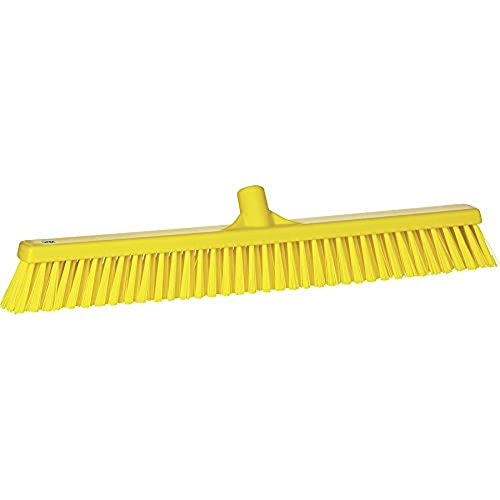 Vikan 31946 Sweeping Brush/Broom Head, 610mm Soft/Stiff Bristles Head, Polypropylene Block, Polyester Bristle, Yellow von Vikan