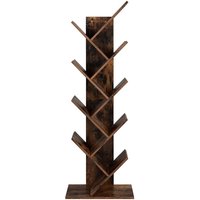 Bücherregal Standregal mit 8 Ebenen in Baumform - Vintage Dunkelbraun von VIKING CHOICE