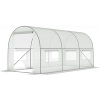 Gartengewächshaus 3x2x2 Meter - weiß - mit 6 Moskitonetzfenstern - 6m2 von VIKING CHOICE