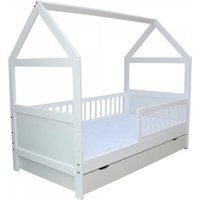 Hausbett - Kinderbett - Kleinkinderbett - 140 x 70cm - Kiefernholz massiv von VIKING CHOICE