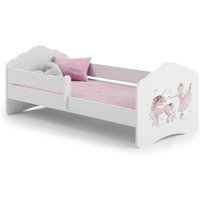 Kinderbett mit Matratze & Zaun - Fee & Einhorn - 160x80 cm von VIKING CHOICE