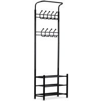 Kleiderbügel aus Metall mit 3 Regalen - Schwarz 190x66x28 cm Kleiderbügel aus Metall mit 3 Regalen - Schwarz 190x66x28 cm von VIKING CHOICE