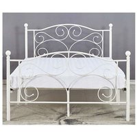 Metallbettgestell mit Lattenrost - 120x200 - verziert - weiß Metallbettgestell mit Lattenrost - 120x200 - verziert - weiß von VIKING CHOICE