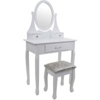 Viking Choice - Schminktisch – mit Spiegel und Hocker – 75 x 40 x 137 cm – weiß Viking Choice - Schminktisch – mit Spiegel und Hocker – 75 x 40 x 137 cm – weiß von VIKING CHOICE