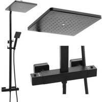 Brauseset schwarz - mit Regenbrause 30cm - und Thermostathahn von VIKING CHOICE