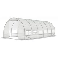 Viking Choice - Folientunnel Gewächshaus mit Fenstern 600 x 300 x 200 cm Weiß von VIKING CHOICE
