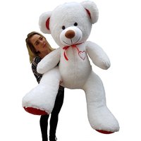 Riesiger großer Teddybär weiche Kuscheltiere 75 x 85cm - weiß und rot-b von VIKING CHOICE
