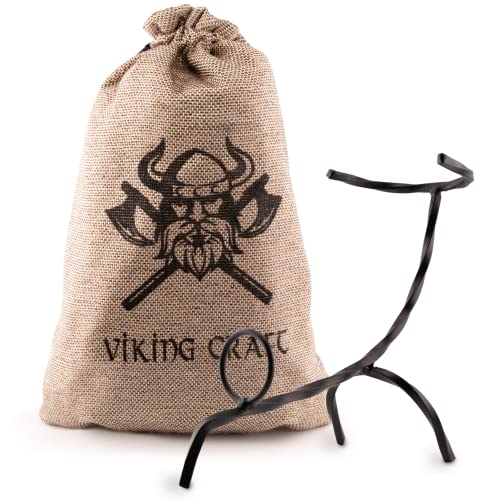 VIKING CRAFT® Trinkhorn Ständer [0,5-1,0l] - Robuster Trinkhorn Halter für Wikinger Hörner - Trinkhorn Wikinger Ständer aus Eisen, Wikinger Deko, Horn Ständer Mittelalter, LARP von VIKING CRAFT