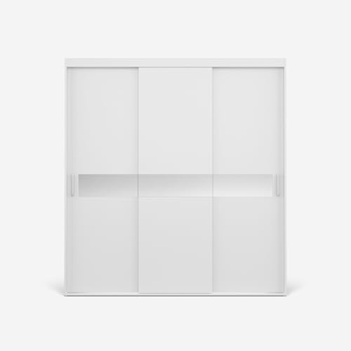 VIKK - Kleiderschrank - Garderobenschrank Groß - 200x60x215cm - Schrank mit Schiebetüren, 2 Kleiderstangen, für Schlafzimmer, Flur - Reine Weiß, Innenausstattung MAX VIKK - Kleiderschrank - Garderobenschrank Groß - 200x60x215cm - Schrank mit Schiebetüren, 2 Kleiderstangen, für Schlafzimmer, Flur - Reine Weiß, Innenausstattung MAX von VIKK