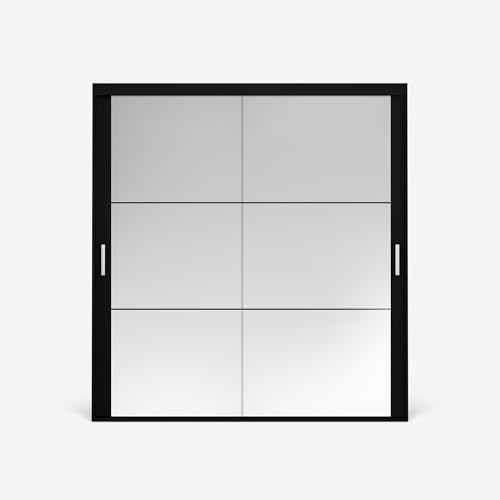 VIKK - Kleiderschrank Schiebeschrank, Schrank Halsa - Wohnzimmer, Flur, Schlafzimmer - Garderobenschrank mit Spiegel - Schiebetürsystem, robuste Konstruktion von VIKK