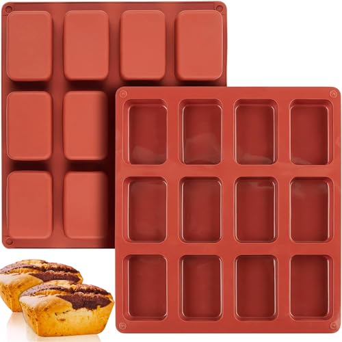 VIKKI Mini-Kastenform mit 12 Mulden, Silikon, antihaftbeschichtet, Mini-Brownie-Backform, Brotbackform, Mini-Brotbackform für Mini-Kuchen, Brot, Hackbraten, Brownie, Maisbrot, 2 Stück VIKKI Mini-Kastenform mit 12 Mulden, Silikon, antihaftbeschichtet, Mini-Brownie-Backform, Brotbackform, Mini-Brotbackform für Mini-Kuchen, Brot, Hackbraten, Brownie, Maisbrot, 2 Stück von VIKKI