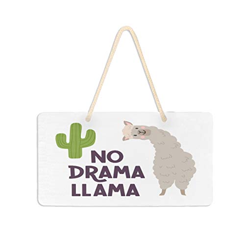 VIKKO Türschild "No Drama Lama", Kaktus, 15,2 x 27,9 cm, PVC, Willkommensschild für Haustür, Heimdekoration, für Bauernhaus, Büro, Café, Bar von VIKKO