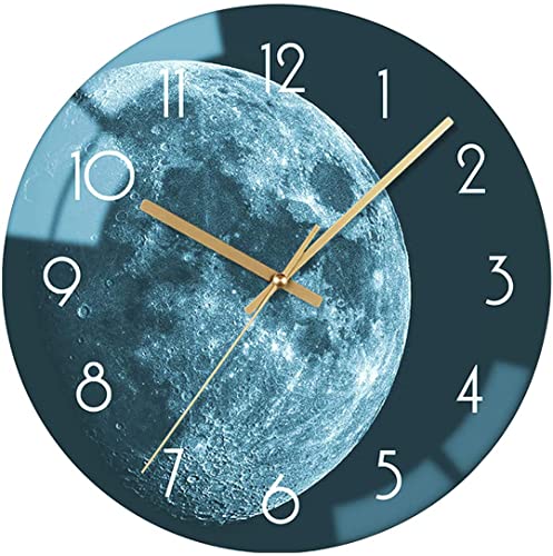 VIKMARI Glass wanduhr Silent-Non Ticking Wand Clocks- qualität Quarz-batteriebetriebene runde 12 Inch Erde-Muster von VIKMARI