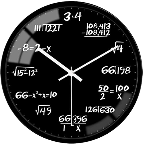 VIKMARI Math Stil dekorative wanduhren glasrund lehre wanduhr batteriebetriebene 12 Inch Teaching wanduhr von VIKMARI