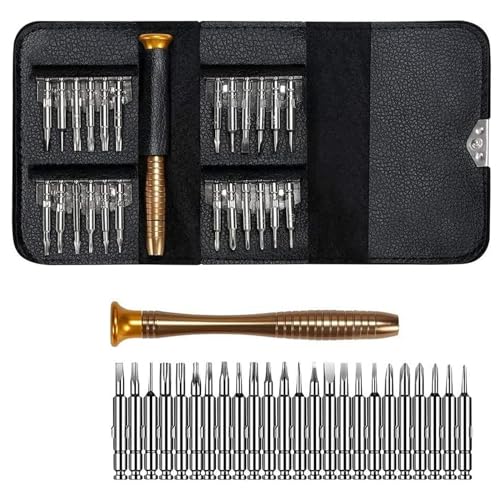 VIKY® 25 Teiliger Feinmechaniker Werkzeug Set, Mini Schraubenzieher Set für Uhr, Uhrmacherwerkzeug Set, Brillen Schraubendreher Set Klein, Mini Schraubendreher Set für Uhren Brillen Laptop Handy von VIKY