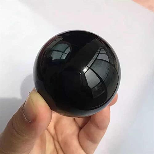 VILFO Natürlicher Kristall, rau, natürlicher schwarzer Edelstein, Kristallkugel, Obsidian-Quarz-Kugel, 50 mm, 1 Stück, geeignet for Möbeldekoration, PEIQIYIN DAICHJAGYIN von VILFO