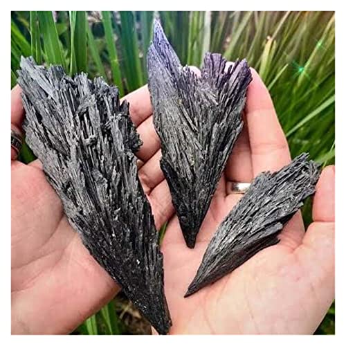 VILFO Natürlicher Kristall, raue, natürliche Rohe Schwarze Kyanit-Kristalle, raues schwarzes Kyanit-. DAICHJAGYIN (Color : Wholesale 500g, Size : S) von VILFO
