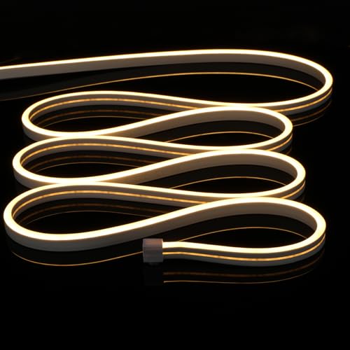 VILHTL Neon LED Strip Light, 12V 5m Warm White LED Lights Strip, 3000K Waterproof Outdoor Silicone Flexible LED Strips for Bedroom Kitchen Indoor Decor von VILHTL