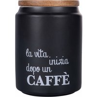 Schwarzes Glas für Kaffee 850 ml in Steinzeug mit Bambusdeckel Ideen von VILLA D'ESTE