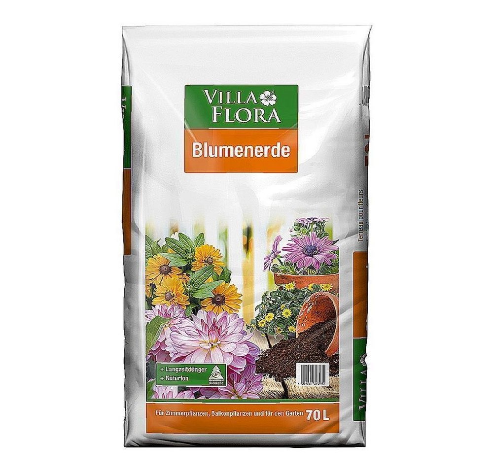 VILLA FLORA Blumenerde 70l Pflanzerde Gartenerde Pflanzenerde anwendungsfertig von VILLA FLORA