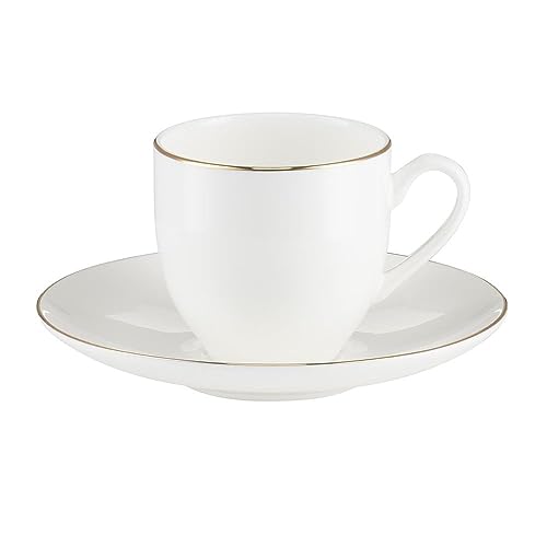 VILLA ITALIA Kaffee- und Teegeschirr - Porzellan Kaffeebecher - Espressotasse - Keramik Kaffeetasse - Elegante Porzellantasse - 100 ml BOSTON Gold von VILLA ITALIA