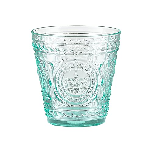 VILLA ITALIA Wasserglas 250 ml FREEZE – Handgefertigtes Trinkglas mit Prägemuster – Trinkgläser für Kaltgetränke, Spülmaschinenfest Meergrünes von VILLA ITALIA