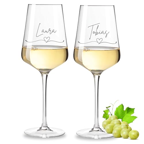 VILLA ROSA LOTTA - Leonardo Weinglas 2er Set mit Gravur - Name Geschwungenes Herz, Personalisiertes Geschenk für Sie und Ihn, zum Valentinstag und Verlobung VILLA ROSA LOTTA - Leonardo Weinglas 2er Set mit Gravur - Name Geschwungenes Herz, Personalisiertes Geschenk für Sie und Ihn, zum Valentinstag und Verlobung von VILLA ROSA LOTTA