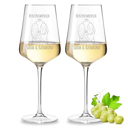 VILLA ROSA LOTTA - Leonardo Weinglas mit Gravur 2er Set, Beste Freundin Geschenk, Personalisiertes Geschenk für Frauen - Individualisierbar mit Spruch und Name VILLA ROSA LOTTA - Leonardo Weinglas mit Gravur 2er Set, Beste Freundin Geschenk, Personalisiertes Geschenk für Frauen - Individualisierbar mit Spruch und Name von VILLA ROSA LOTTA